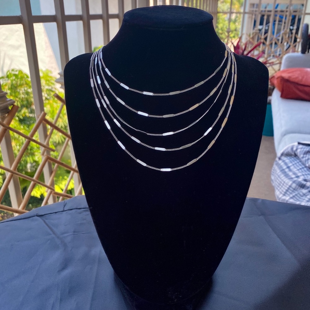Urban Outfitters, Silver Layered Chain Necklace